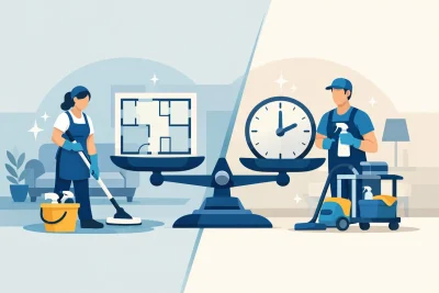 Aseo por metraje o por horas: qué conviene