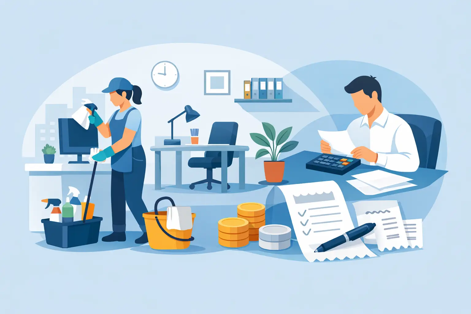 Guía de aseo para oficinas pequeñas con factura